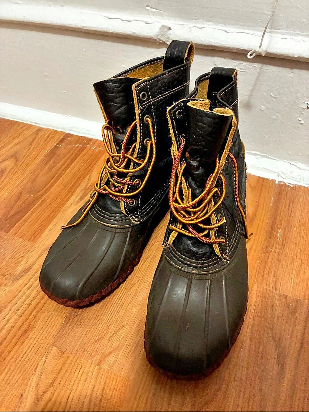 L.L. Bean 8" Bean Boots Men's Black & Brown Duck Boots
